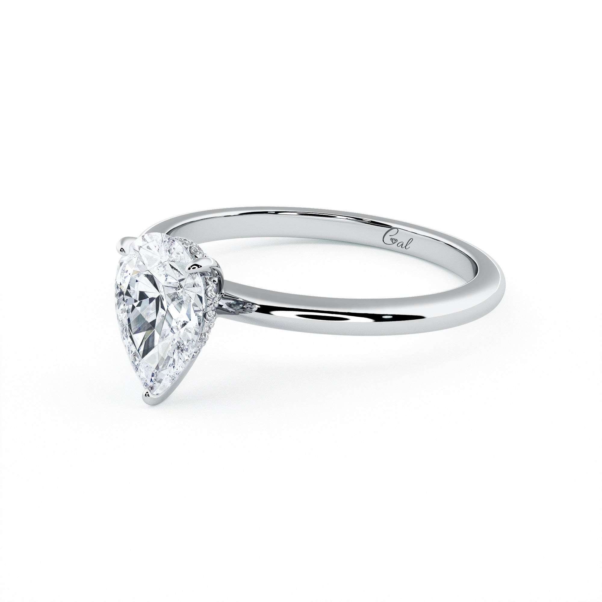 1.00 Carat Pear Shape Solitaire Engagement Ring