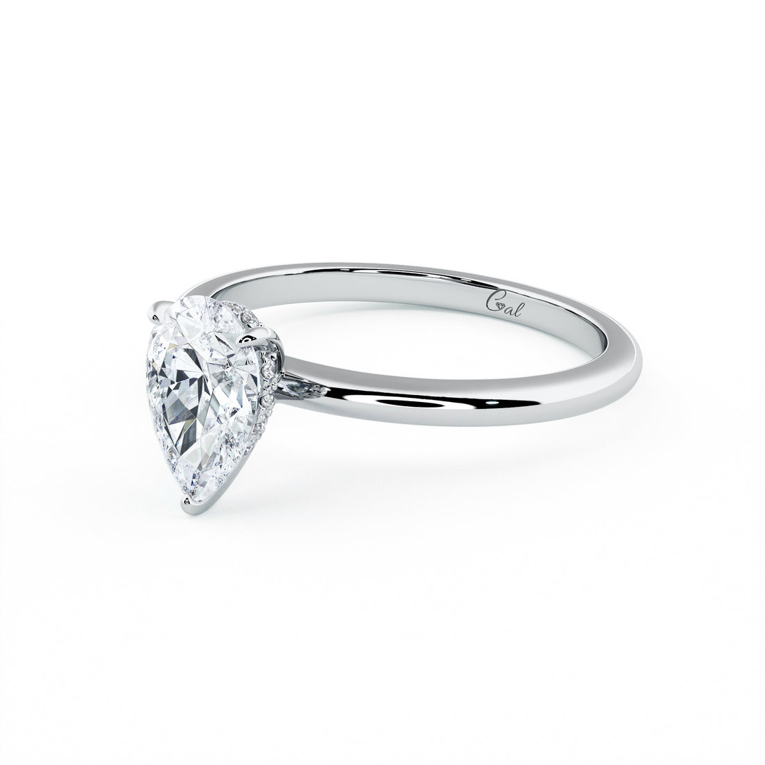 1.00 Carat Pear Shape Solitaire Engagement Ring