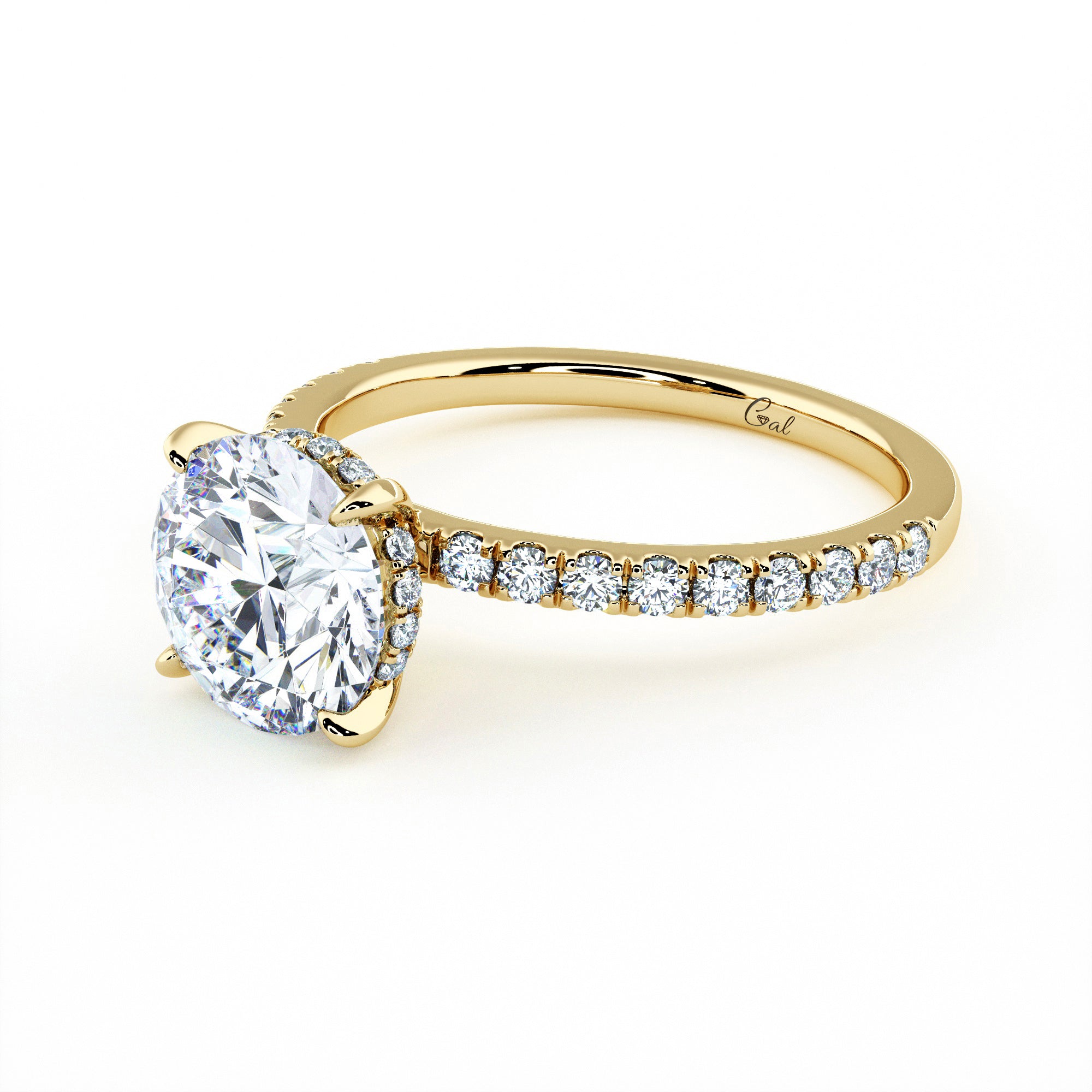 2.00 Carat Round Brilliant Micropavé Engagement Ring