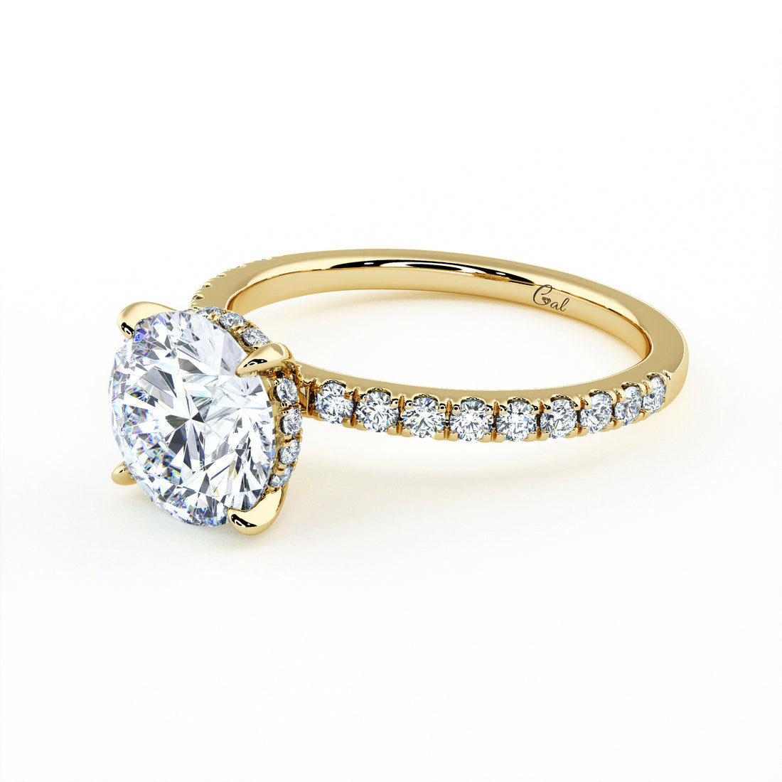 2.00 Carat Round Brilliant Micropavé Engagement Ring