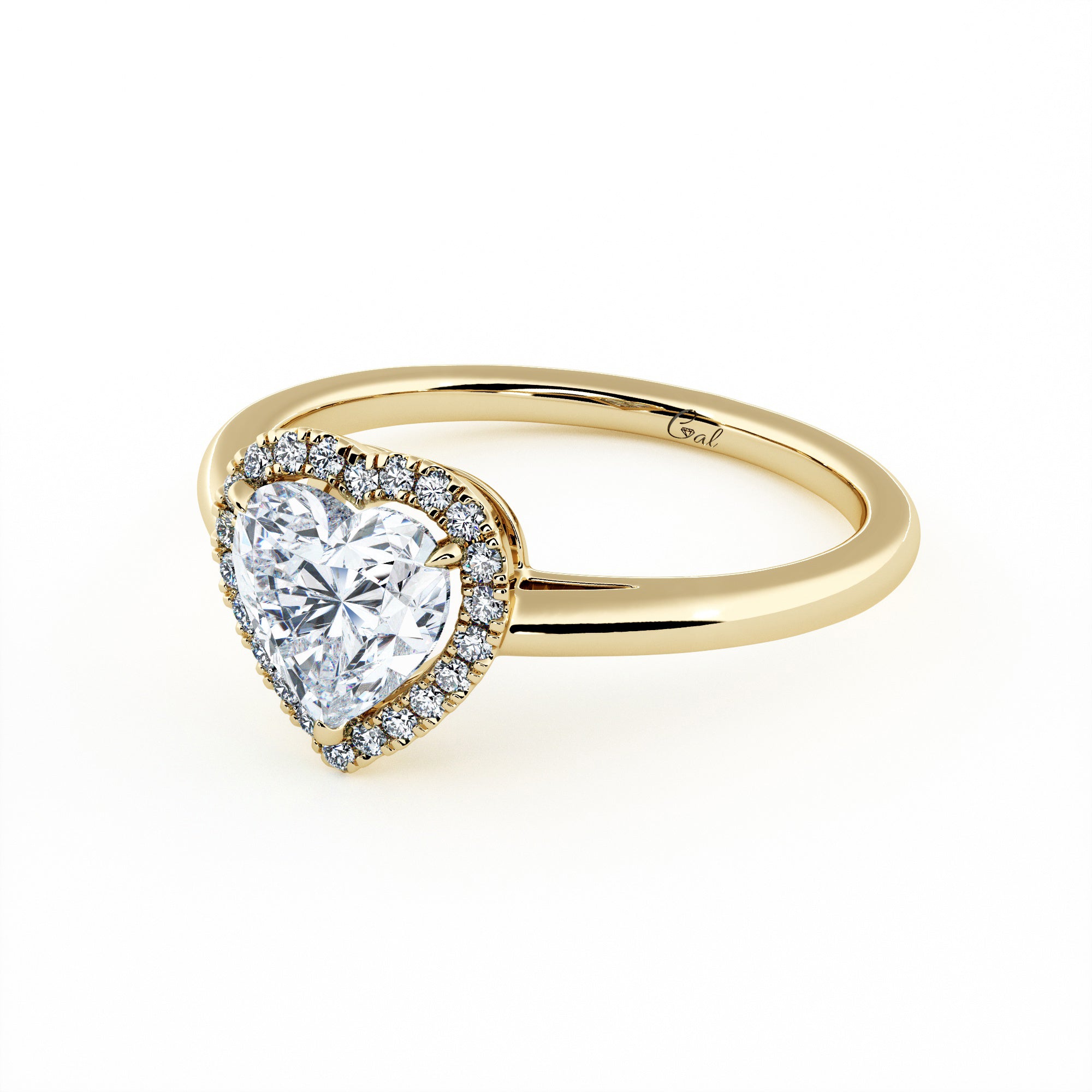 1.00 Carat Heart Shape Halo Engagement Ring