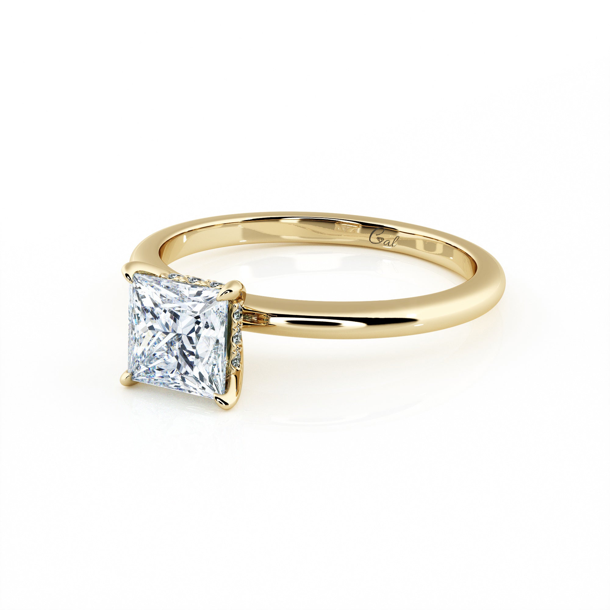 1.00 Carat Princess Shape Solitaire Engagement Ring