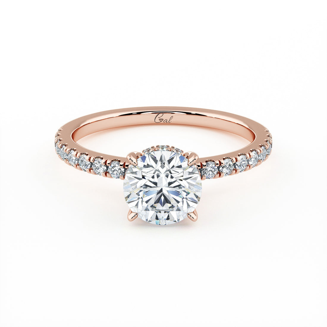 1.00 Carat Round Brilliant Micropavé Engagement Ring