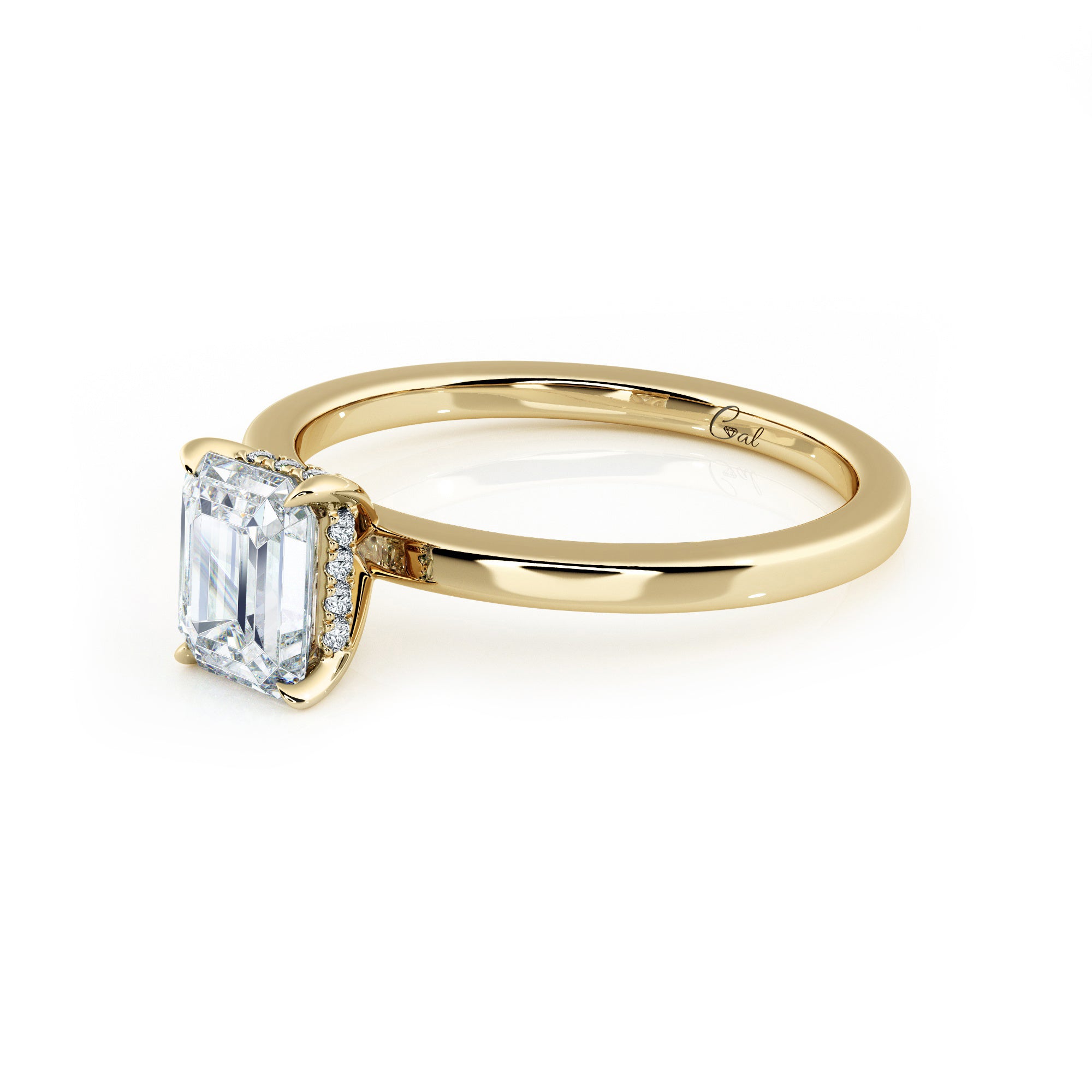 1.00 Carat Emerald Shape Solitaire Engagement Ring