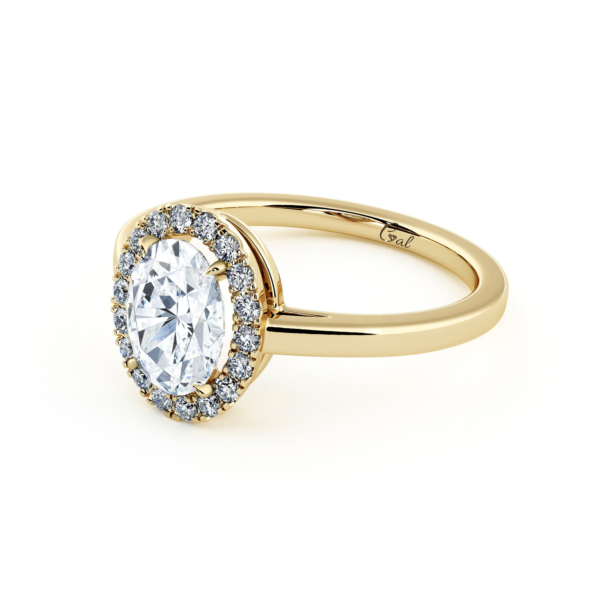 1.00 Carat Oval Shape Halo Engagement Ring