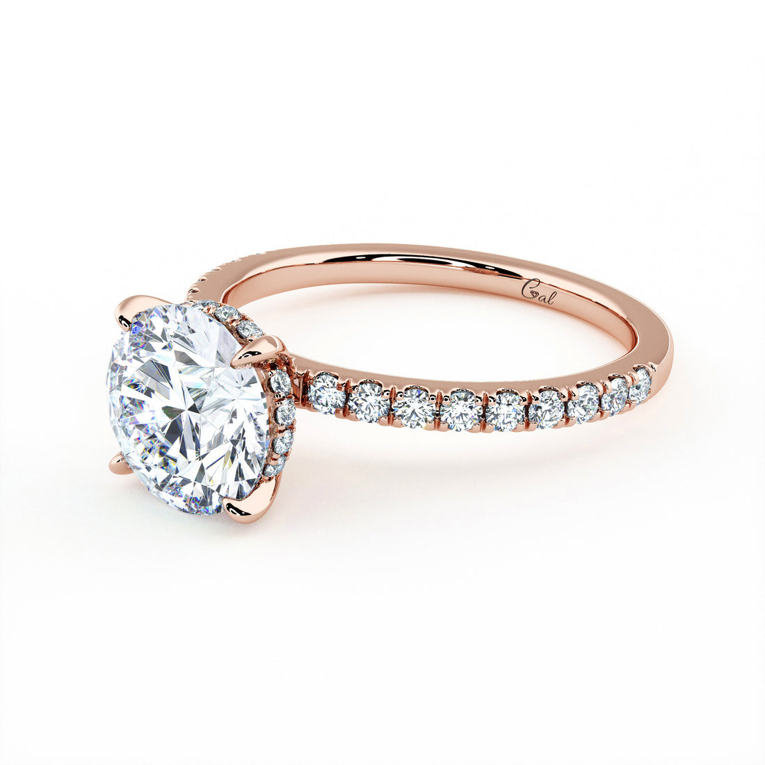 2.00 Carat Round Brilliant Micropavé Engagement Ring