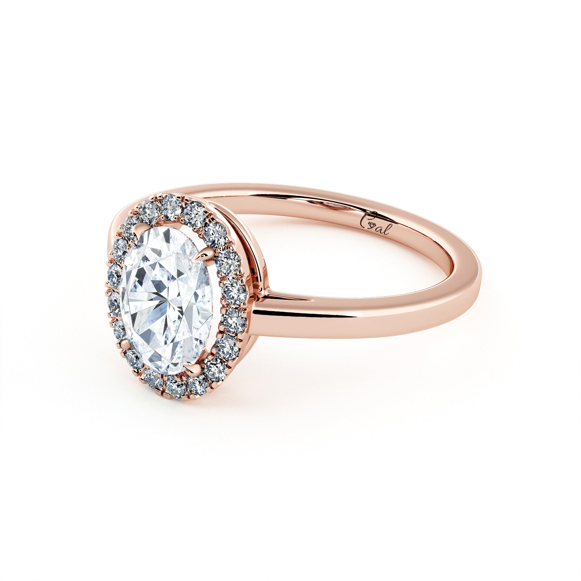 1.00 Carat Oval Shape Halo Engagement Ring