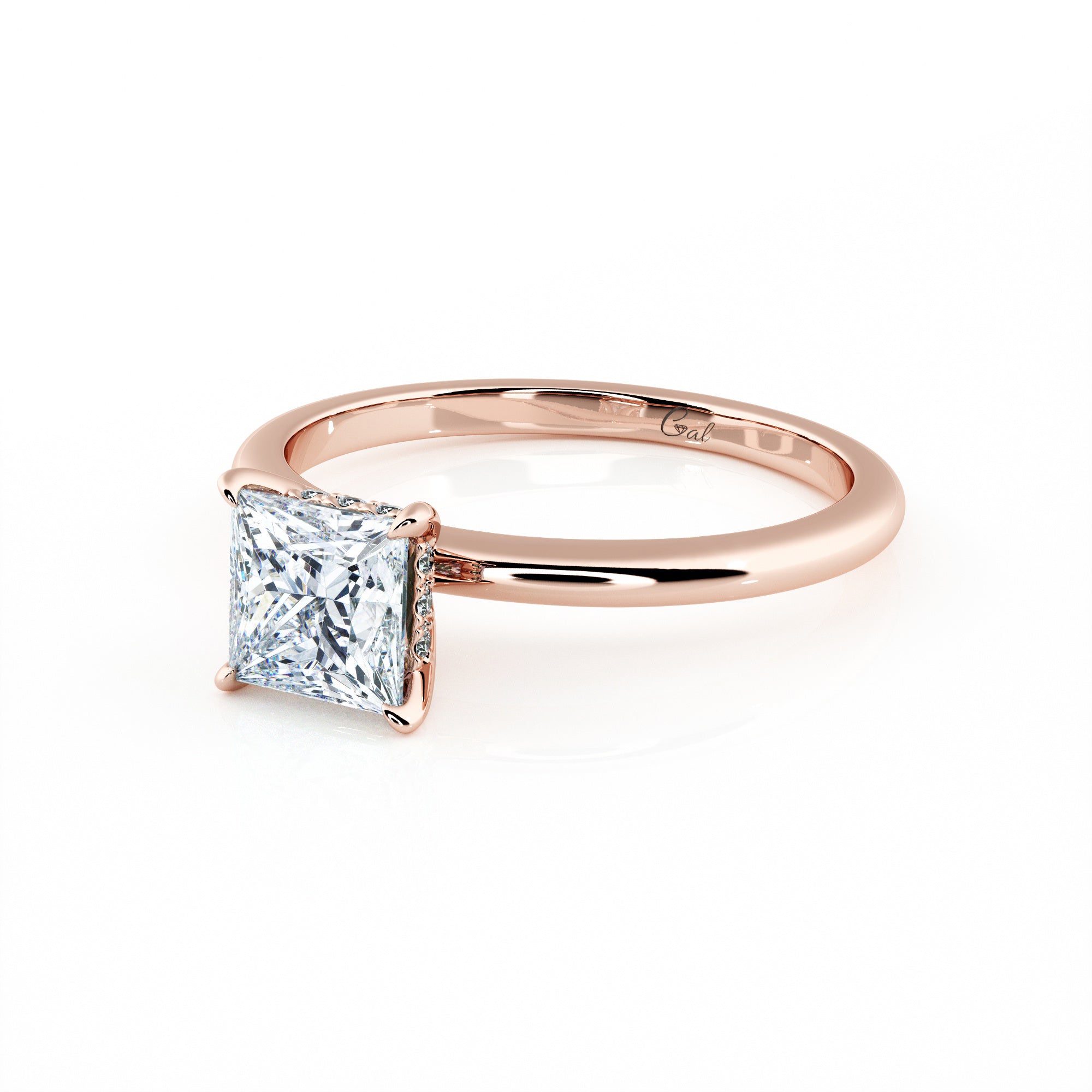 1.00 Carat Princess Shape Solitaire Engagement Ring