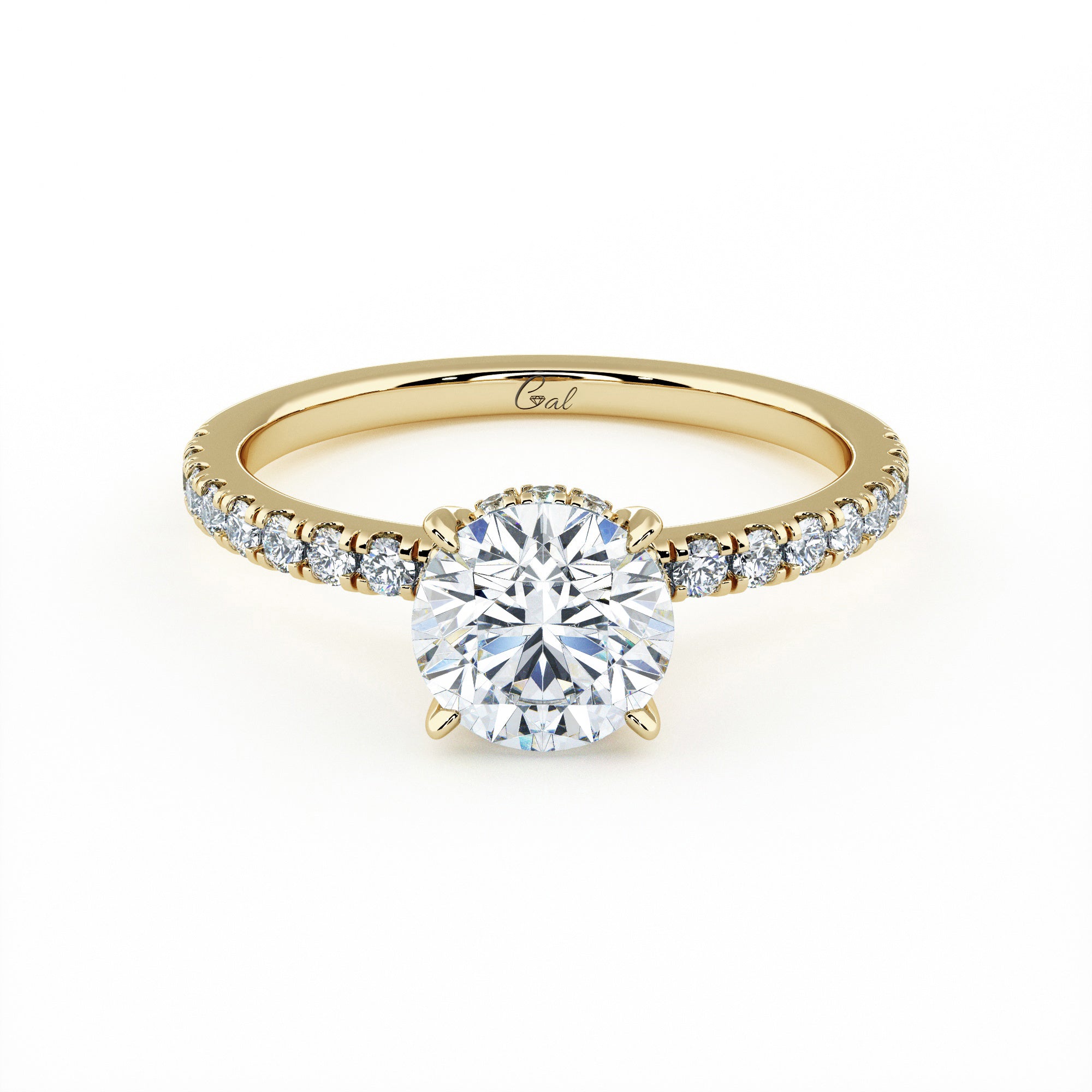1.00 Carat Round Brilliant Micropavé Engagement Ring
