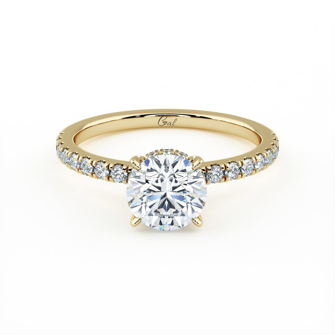 1.00 Carat Round Brilliant Micropavé Engagement Ring