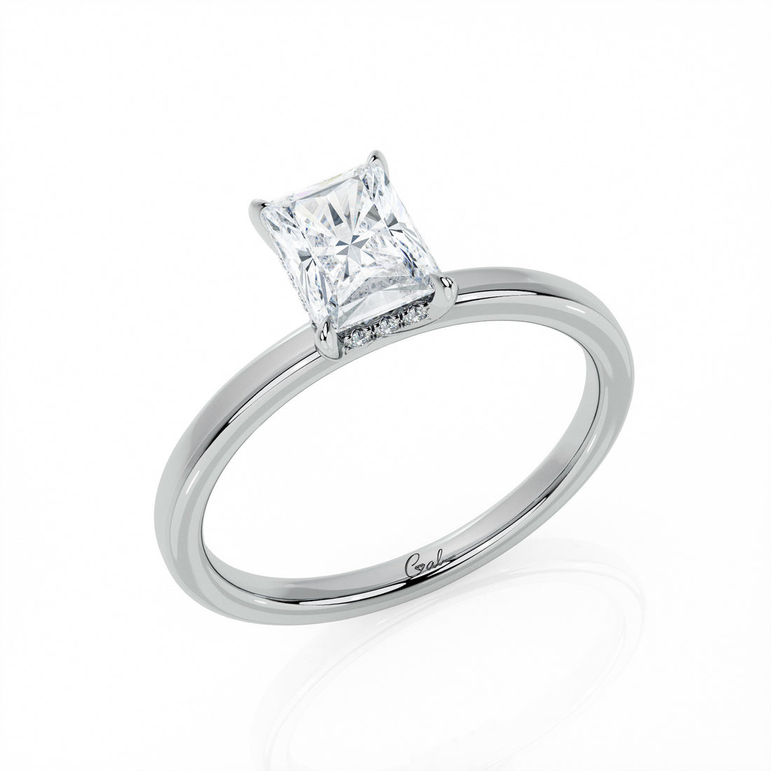 1.00 Carat Radiant Shape Solitaire Engagement Ring