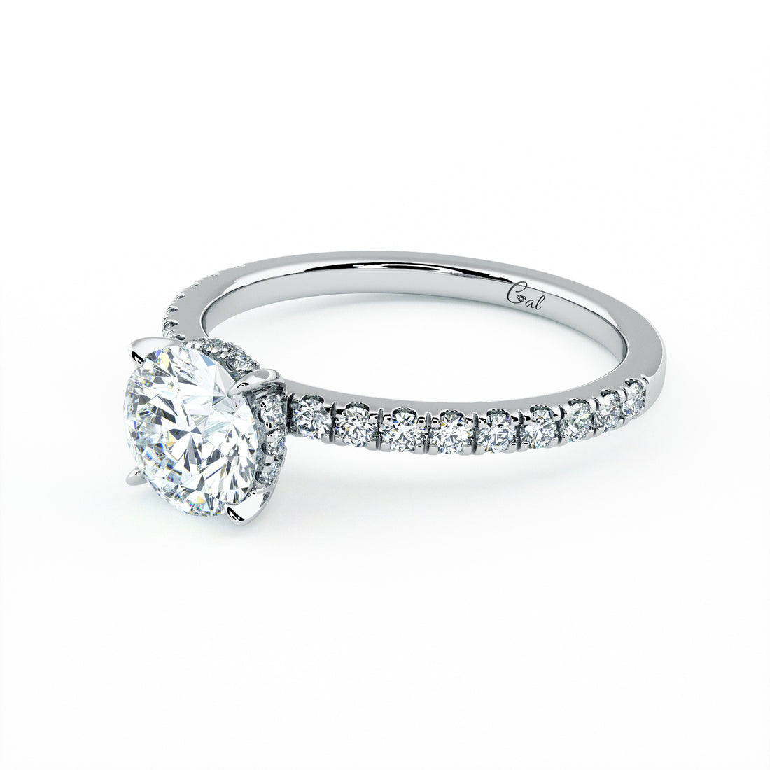 1.00 Carat Round Brilliant Micropavé Engagement Ring
