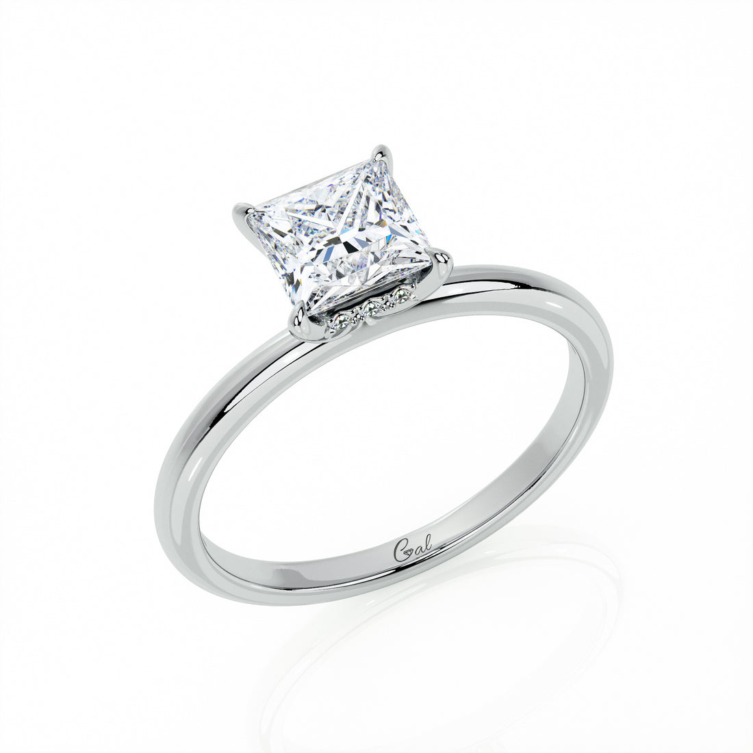 1.00 Carat Princess Shape Solitaire Engagement Ring