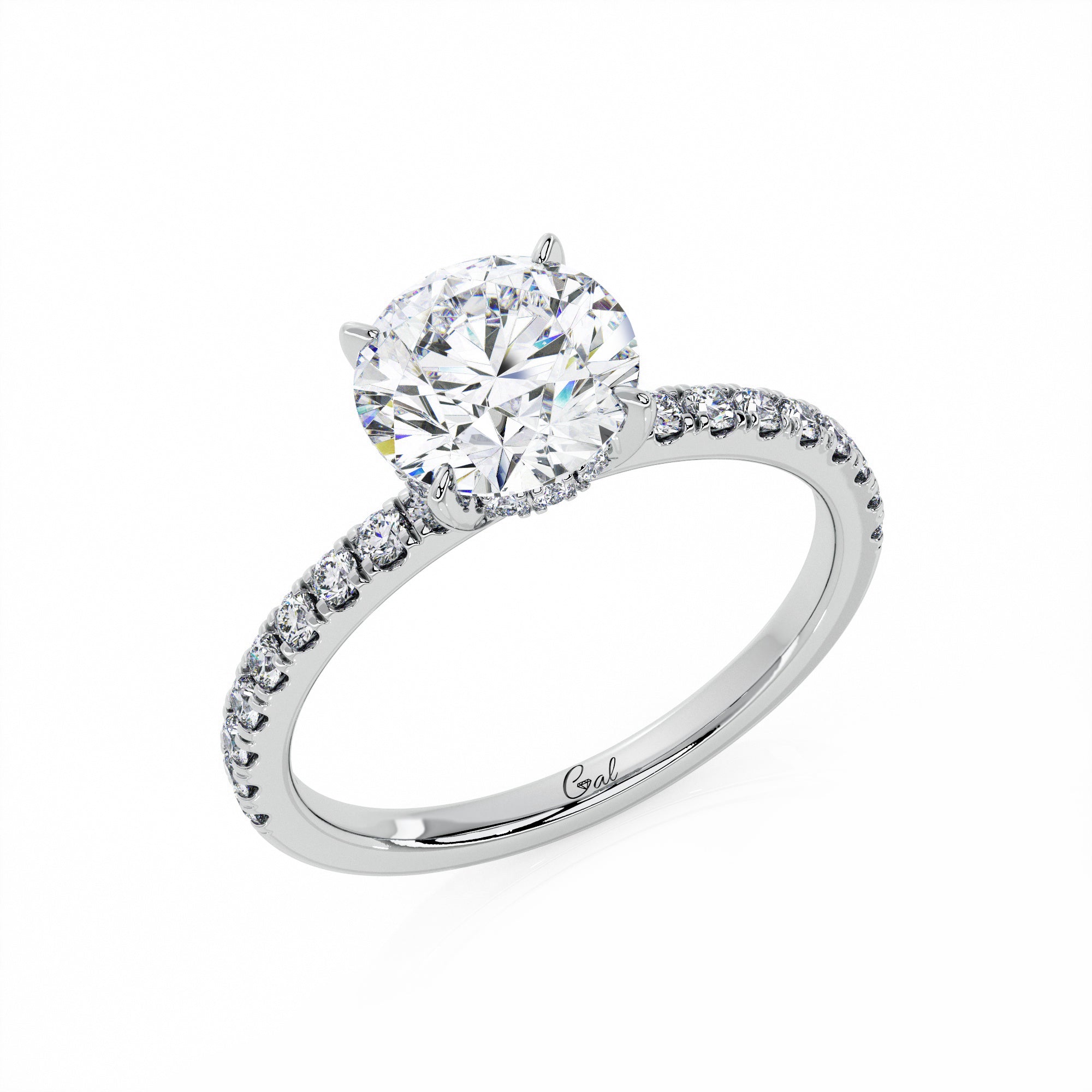 1.50 Carat Round Brilliant Micropavé Engagement Ring