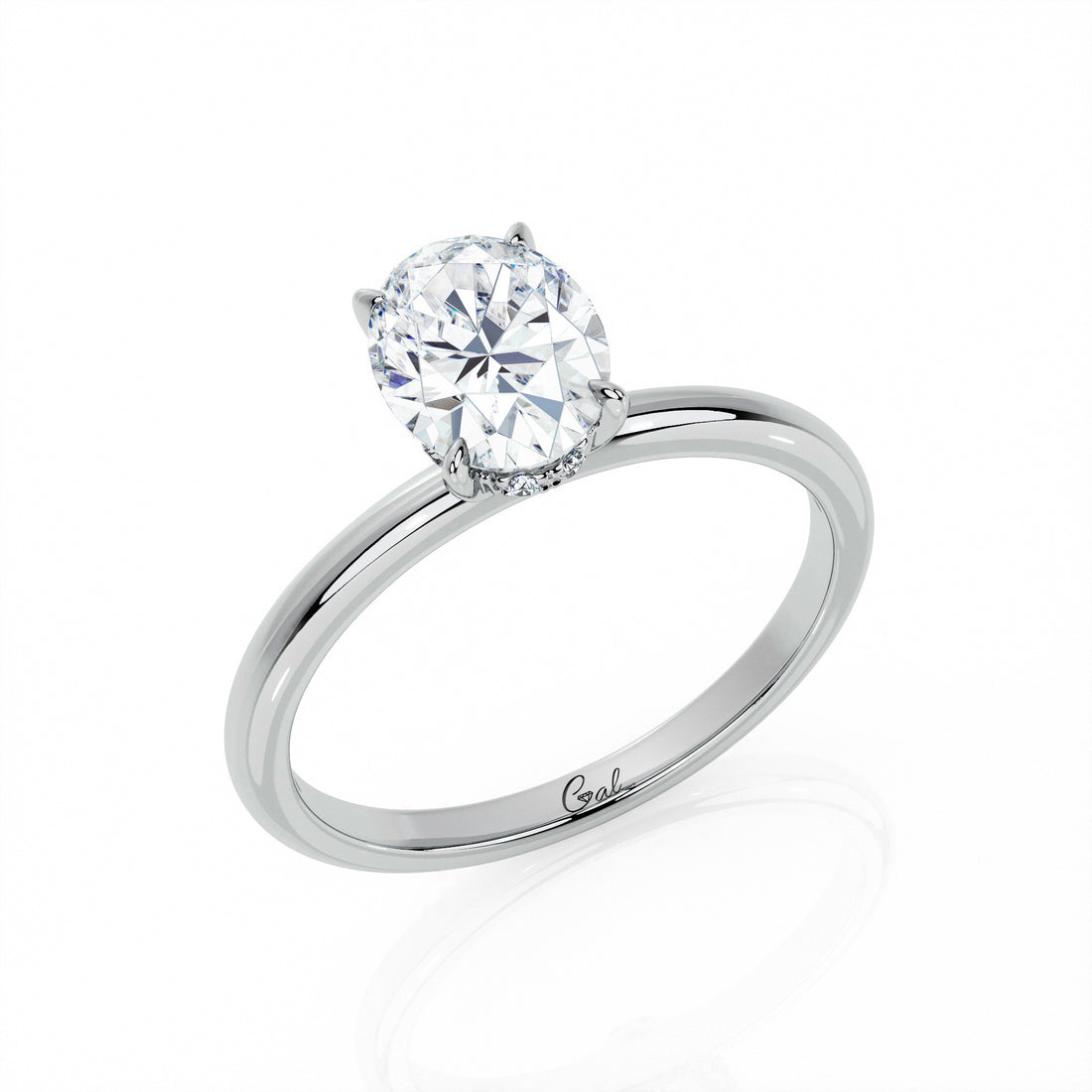 1.00 Carat Oval Shape Solitaire Engagement Ring