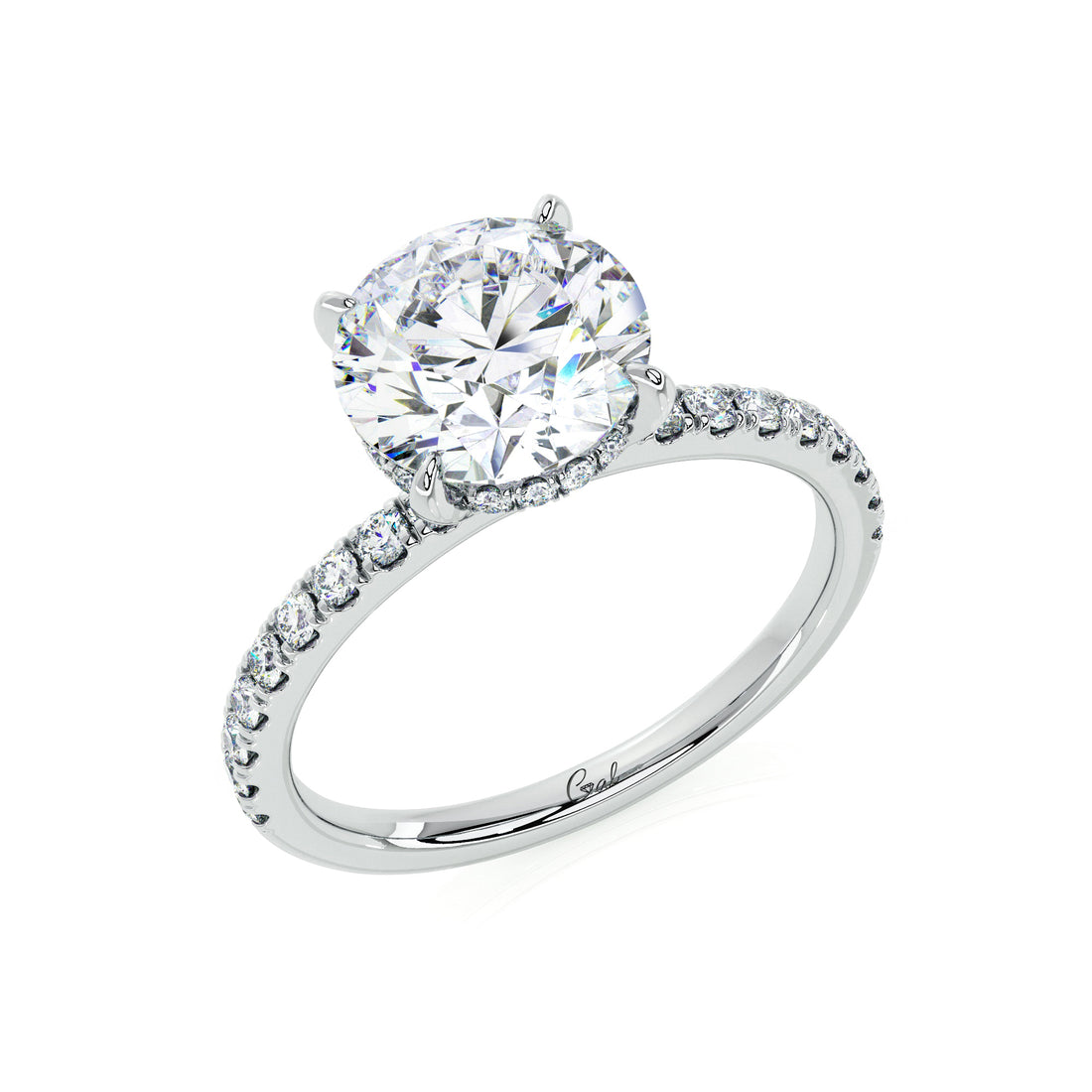 2.00 Carat Round Brilliant Micropavé Engagement Ring