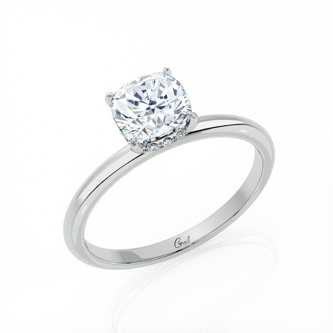 1.00 Carat Cushion Shape Solitaire Engagement Ring