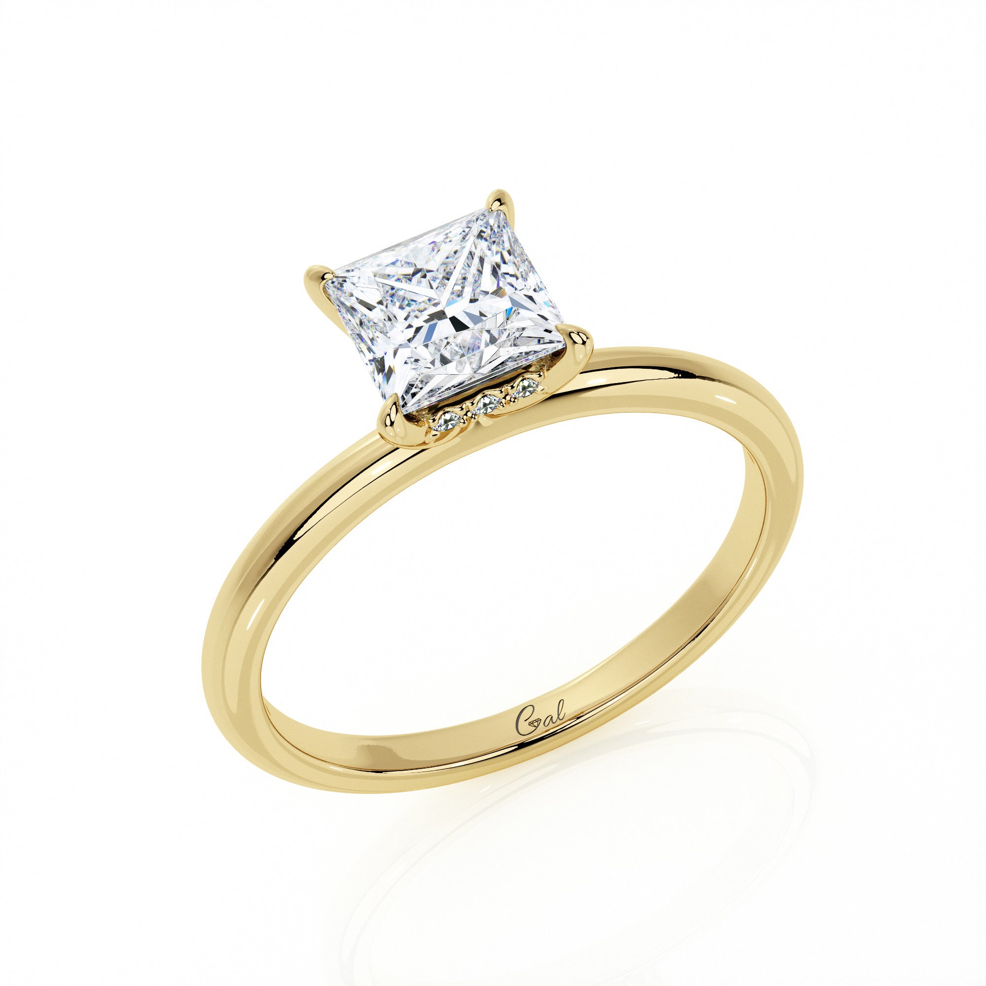 1.00 Carat Princess Shape Solitaire Engagement Ring