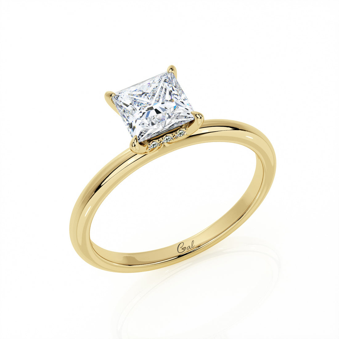 1.00 Carat Princess Shape Solitaire Engagement Ring