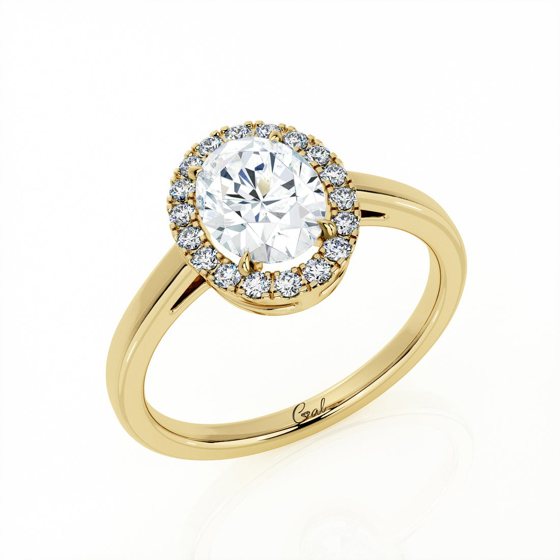 1.00 Carat Oval Shape Halo Engagement Ring