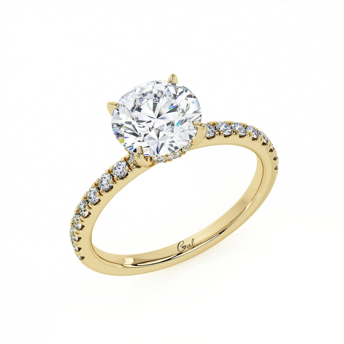 1.50 Carat Round Brilliant Micropavé Engagement Ring