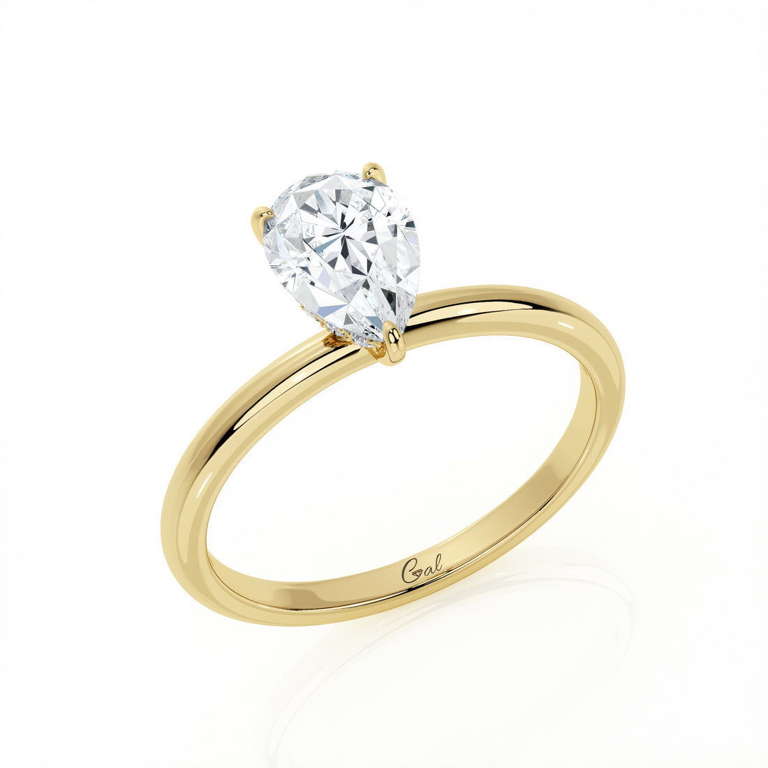 1.00 Carat Pear Shape Solitaire Engagement Ring