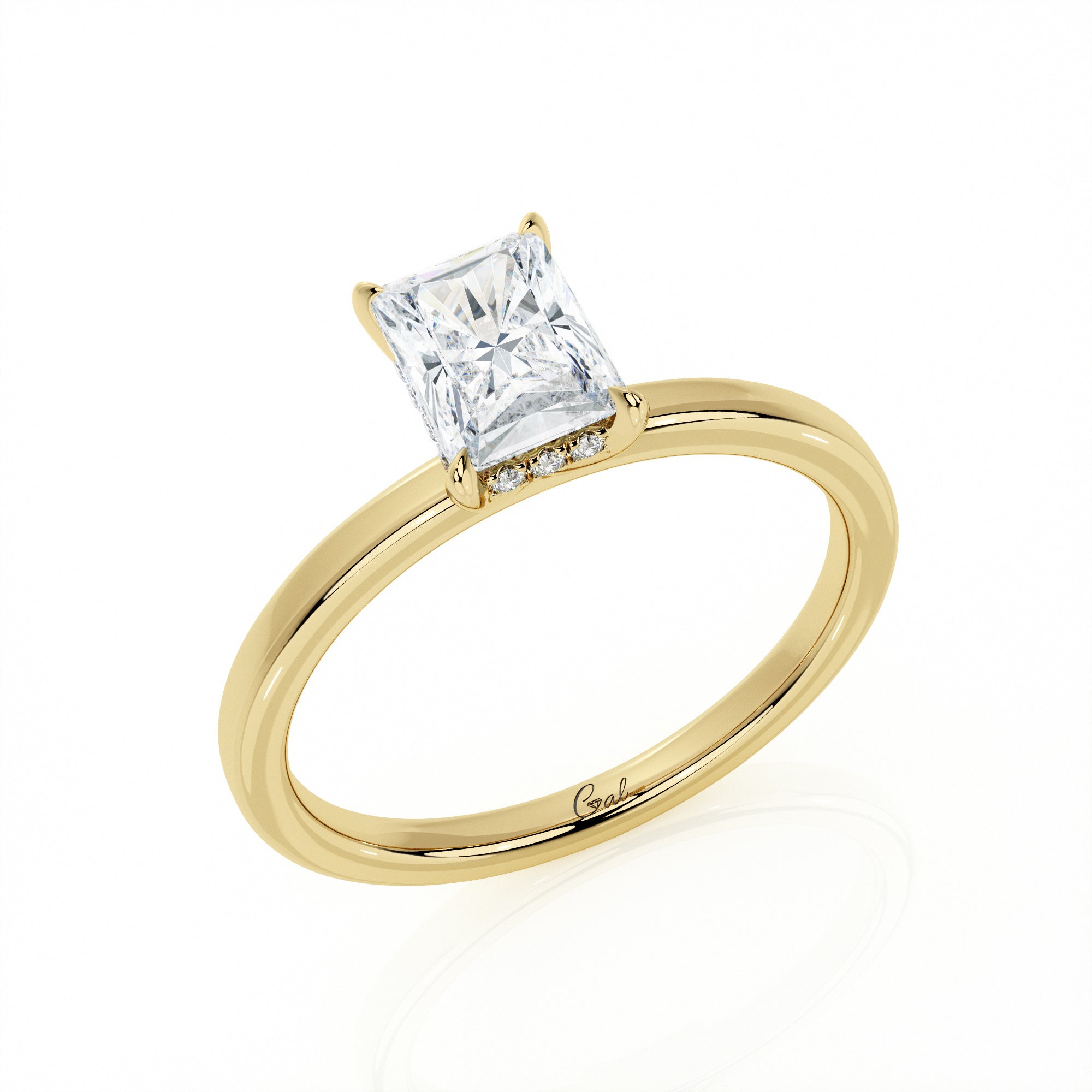1.00 Carat Radiant Shape Solitaire Engagement Ring