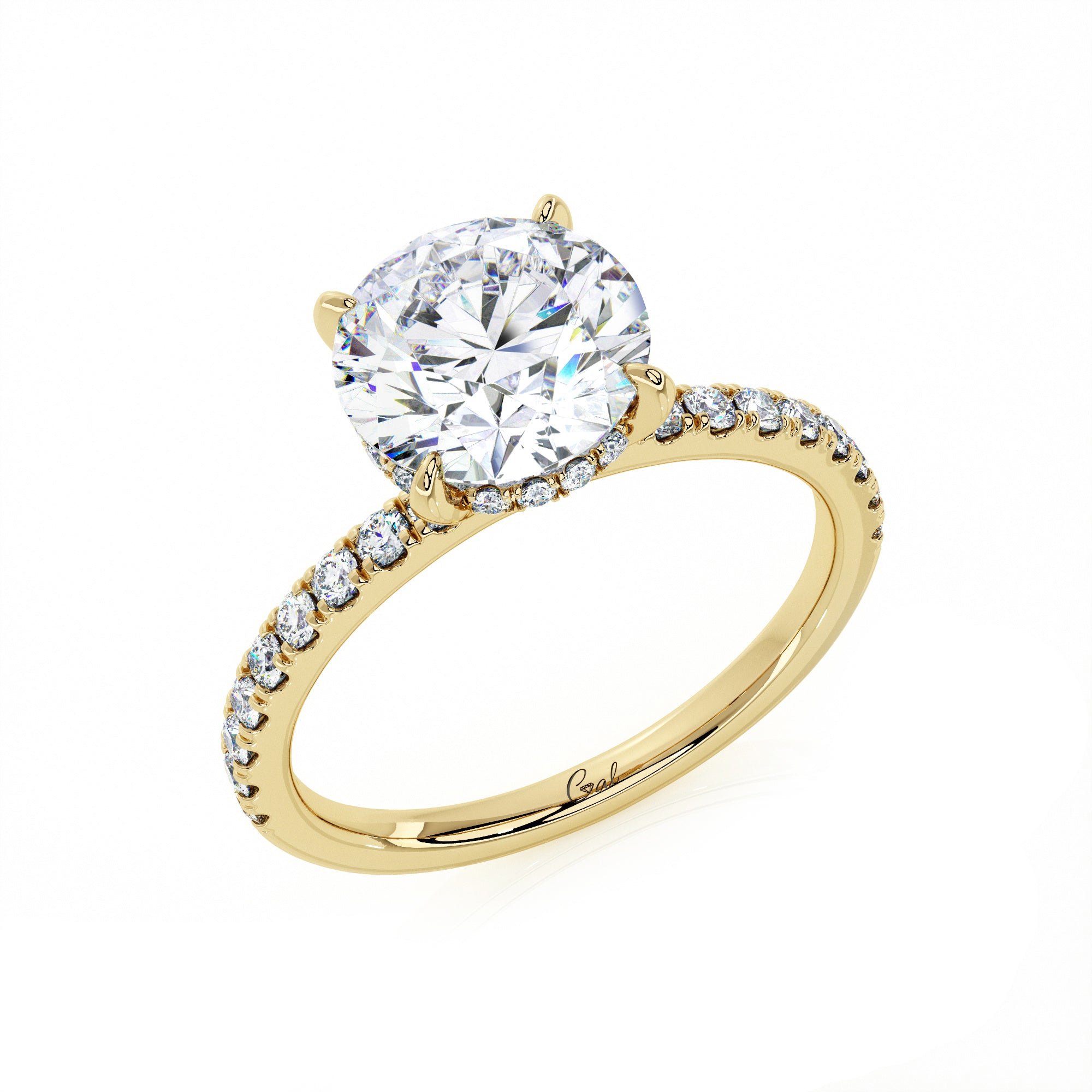 2.00 Carat Round Brilliant Micropavé Engagement Ring