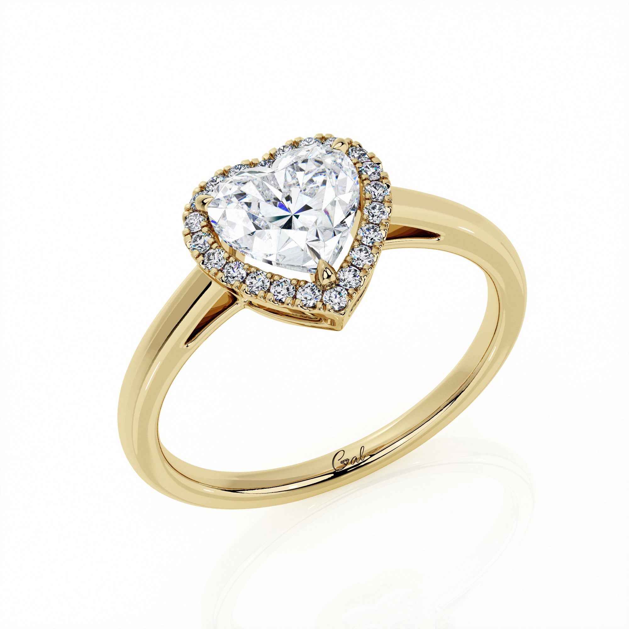 1.00 Carat Heart Shape Halo Engagement Ring