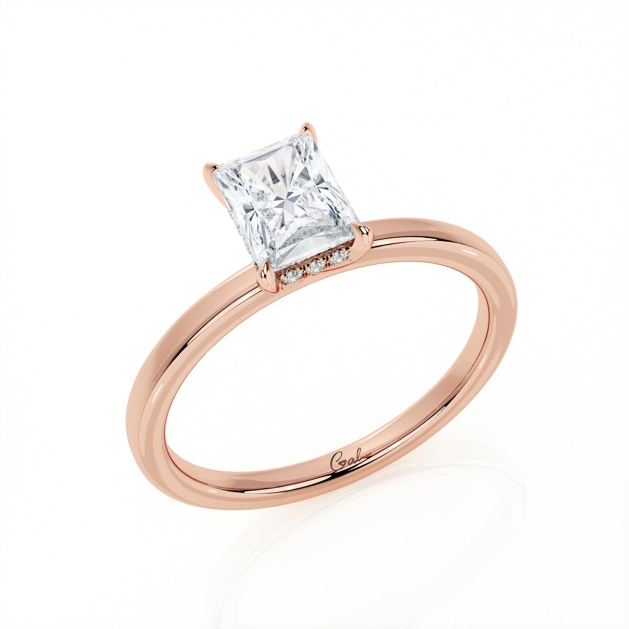 1.00 Carat Radiant Shape Solitaire Engagement Ring