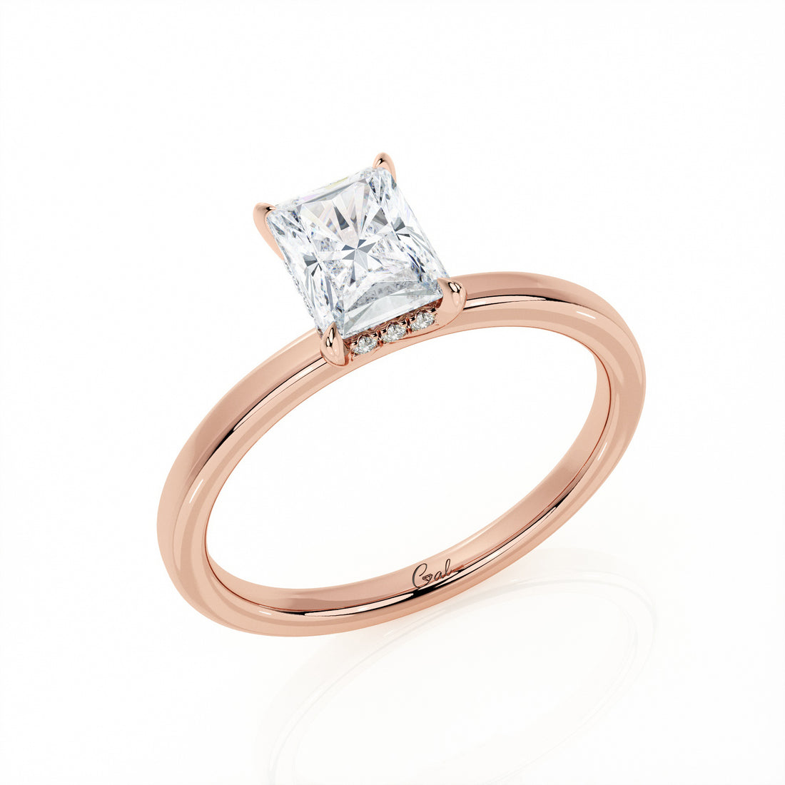 1.00 Carat Radiant Shape Solitaire Engagement Ring