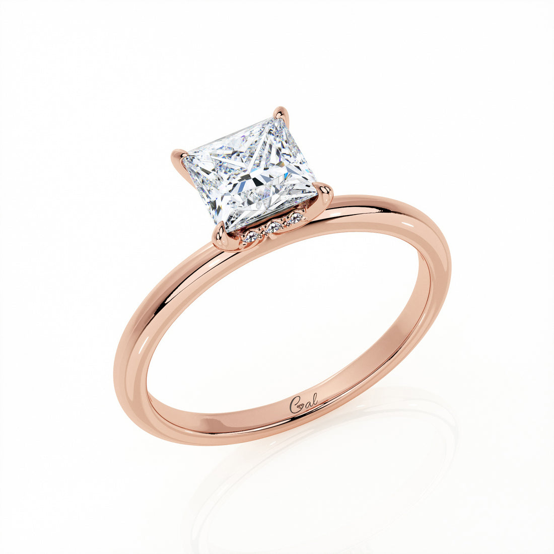 1.00 Carat Princess Shape Solitaire Engagement Ring