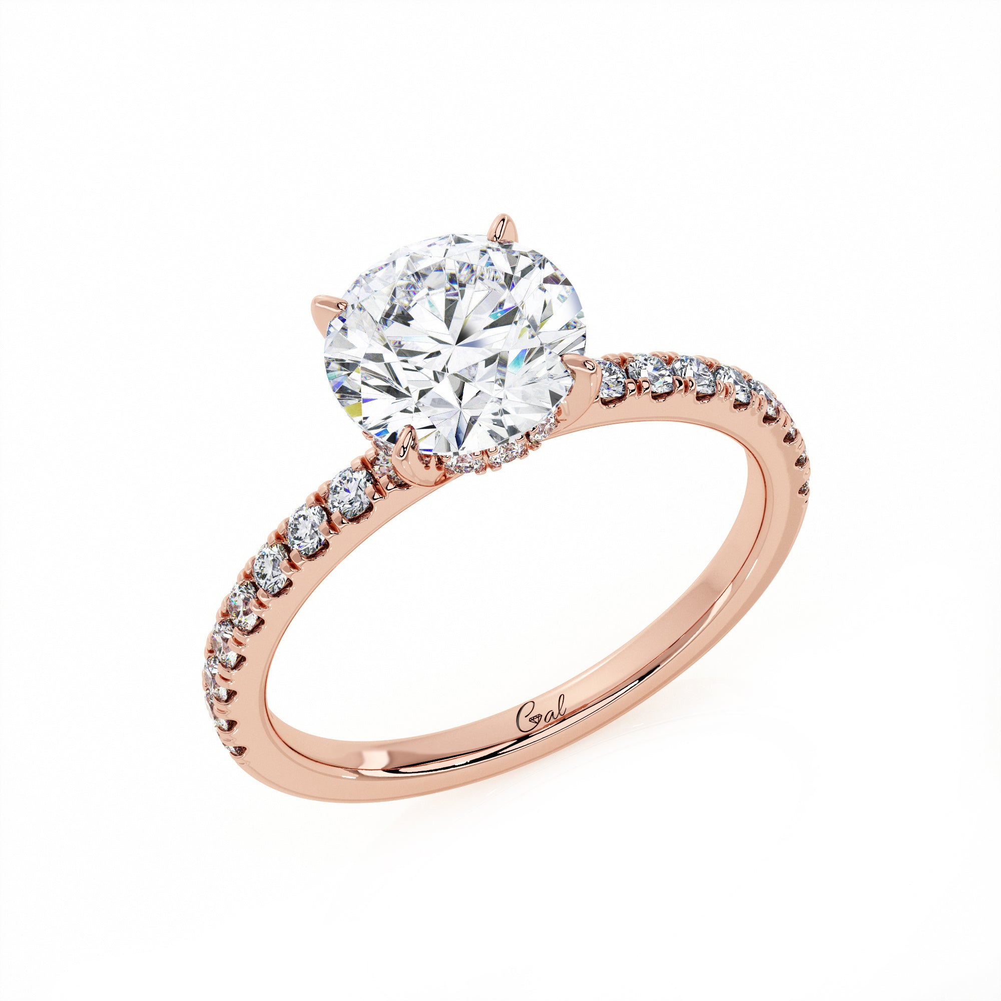 1.50 Carat Round Brilliant Micropavé Engagement Ring