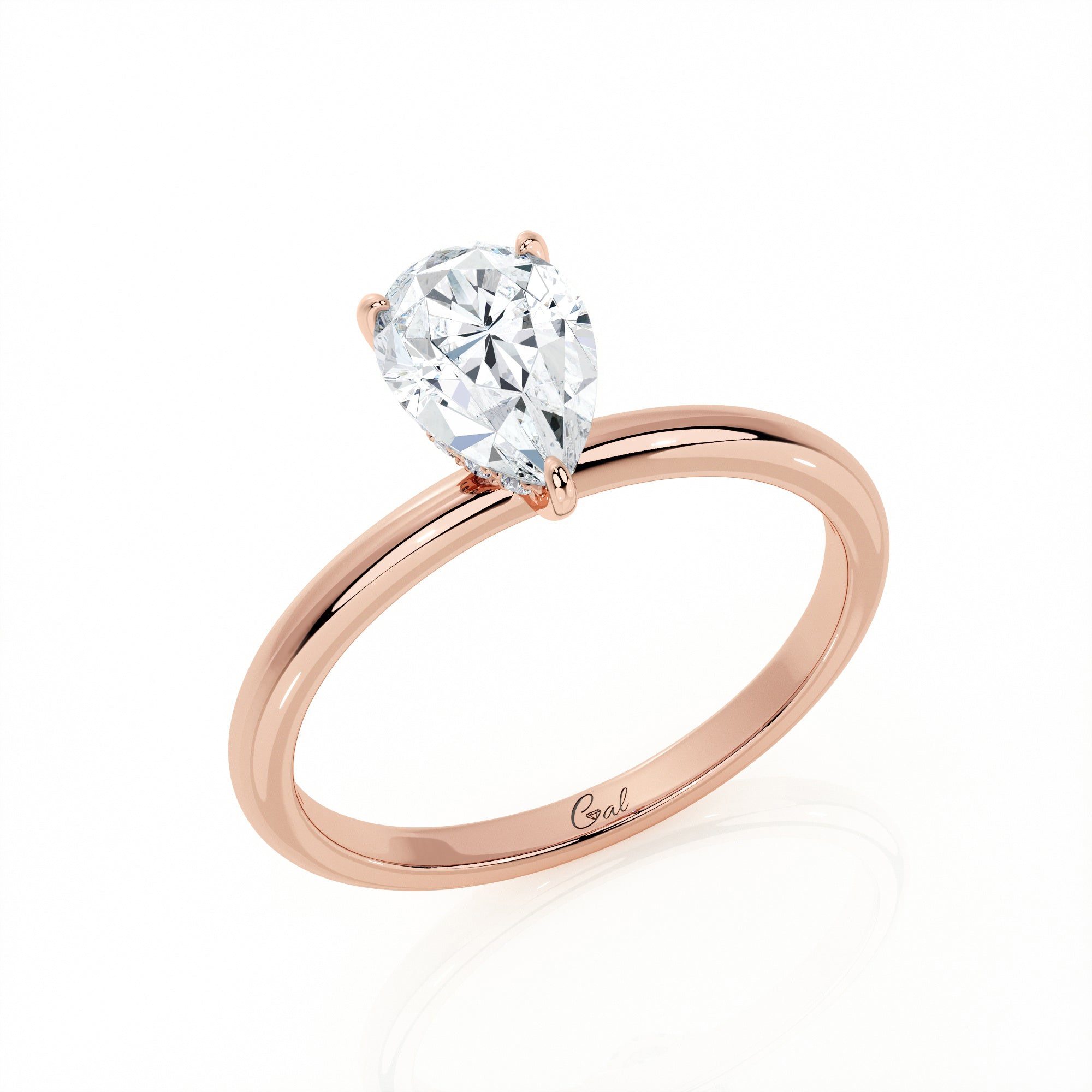 1.00 Carat Pear Shape Solitaire Engagement Ring