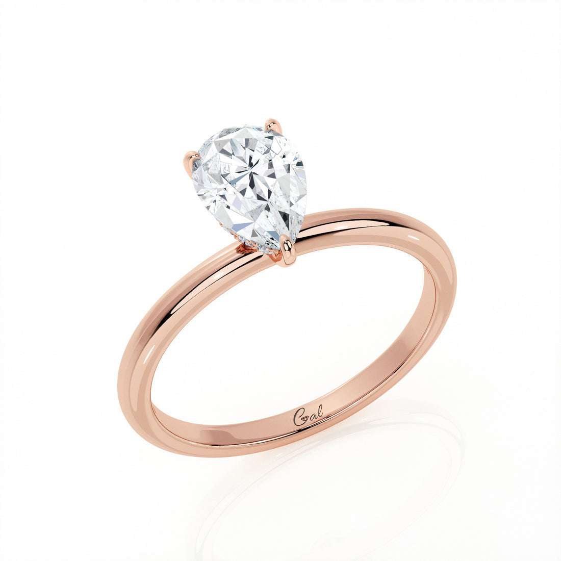1.00 Carat Pear Shape Solitaire Engagement Ring