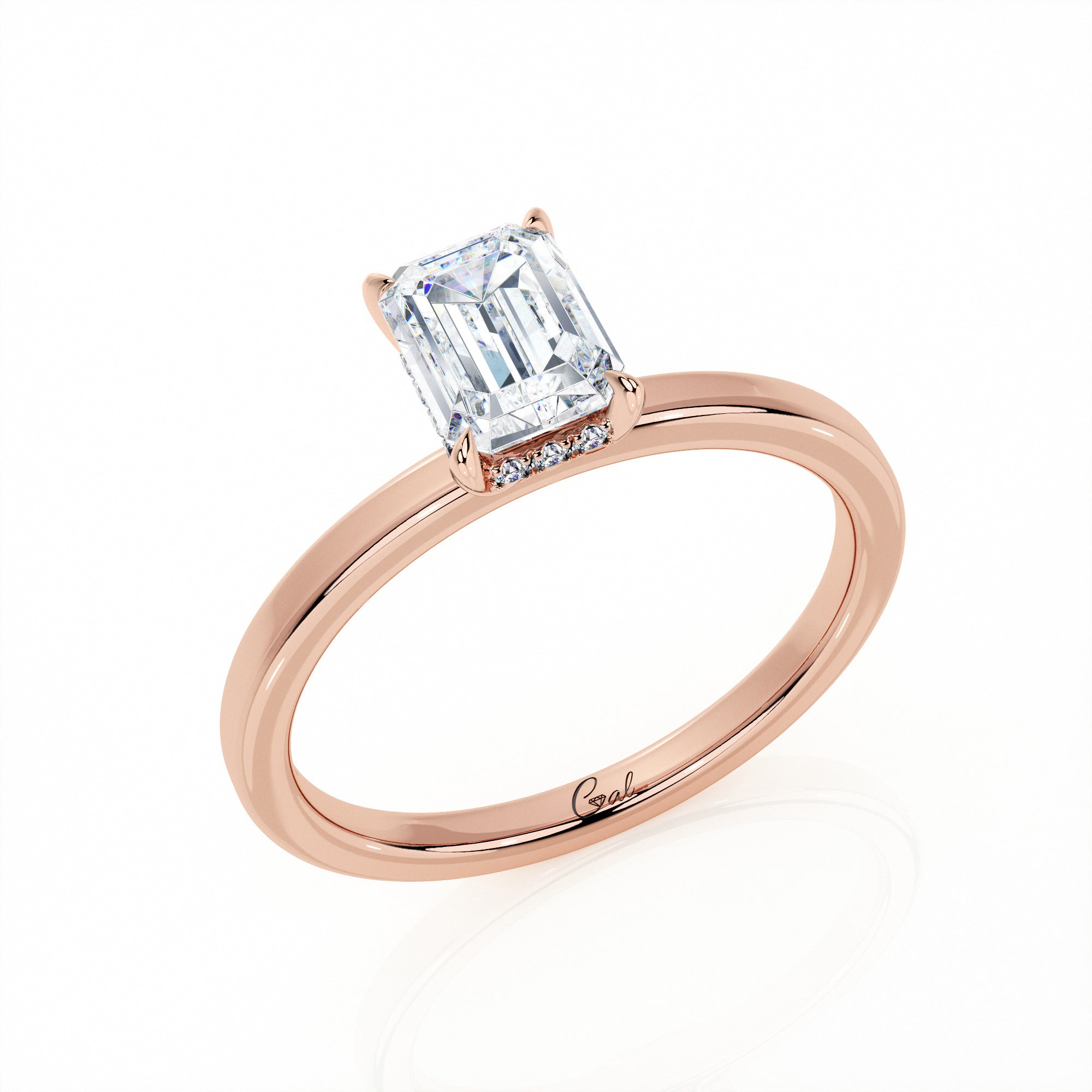 1.00 Carat Emerald Shape Solitaire Engagement Ring