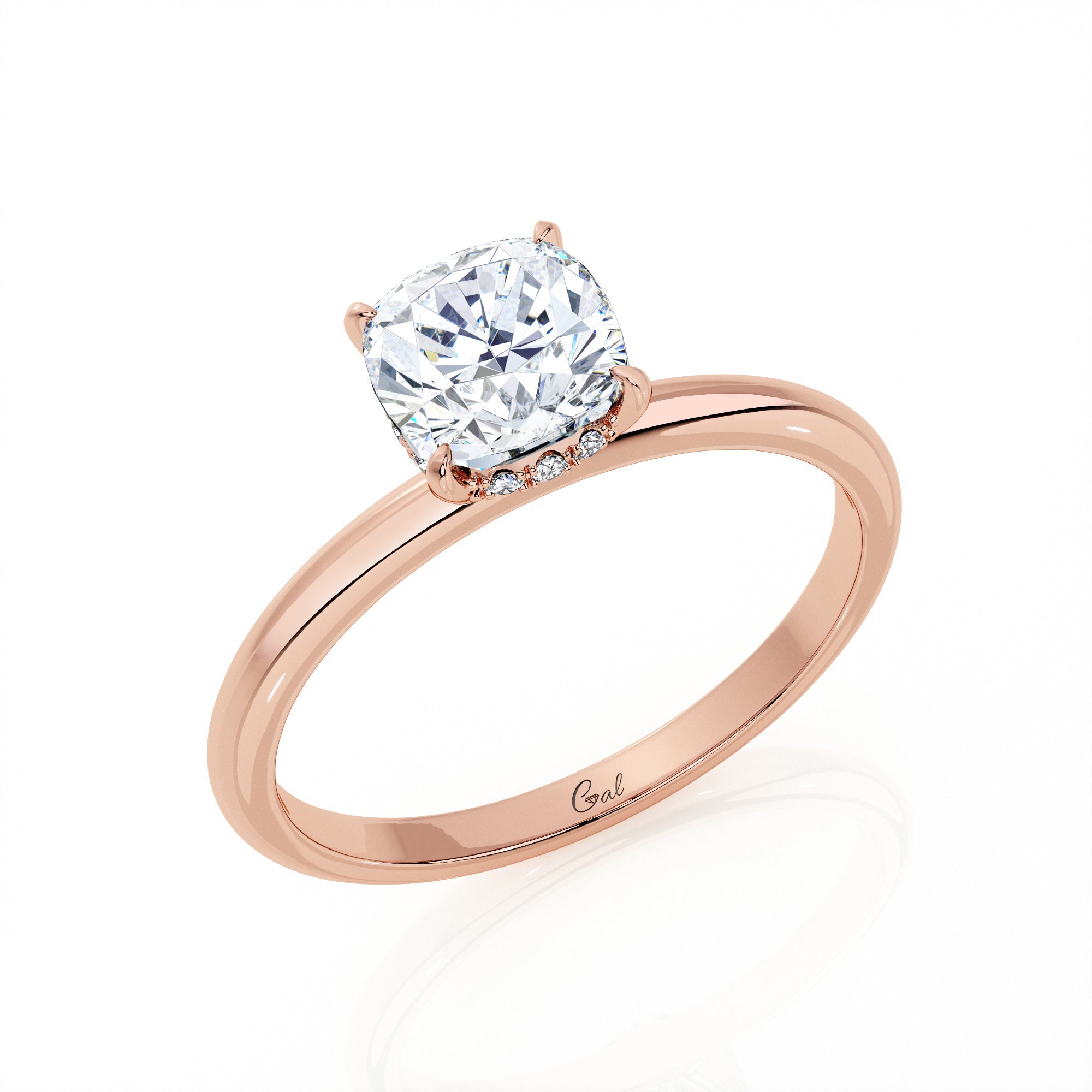 1.00 Carat Cushion Shape Solitaire Engagement Ring