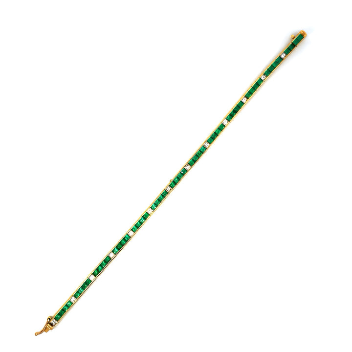 Emerald and Diamond Tennis Bracelet