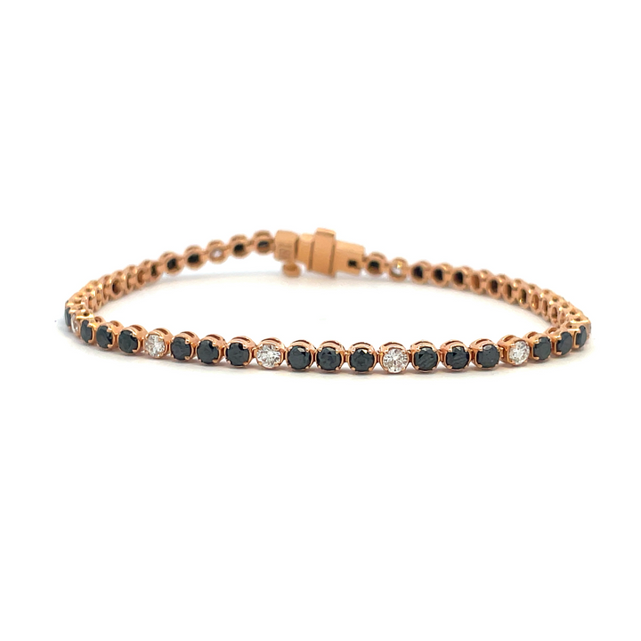 Black And White Diamonds Tennis Bracelet