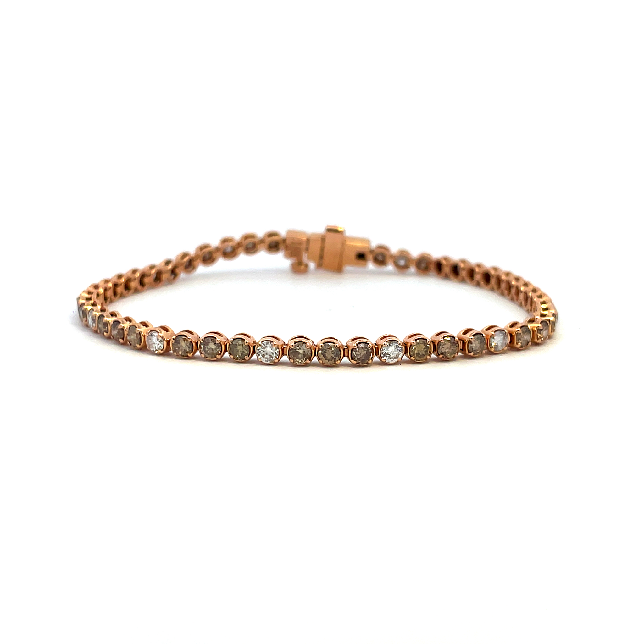 Champagne And White Diamonds Tennis Bracelet