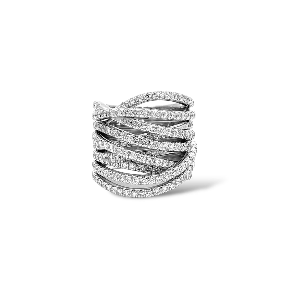 Spiral Pave Diamond Ring
