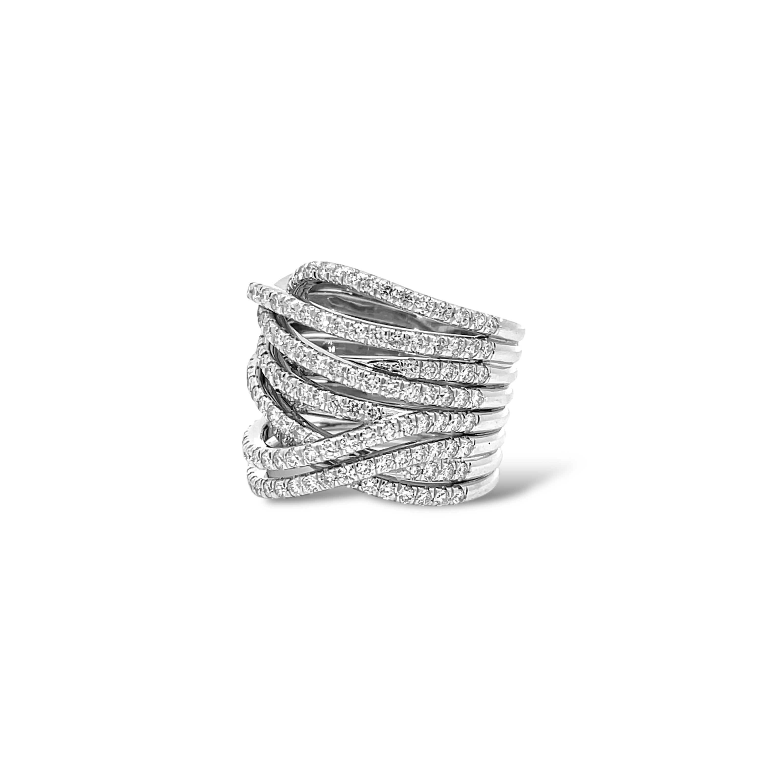 Spiral Pave Diamond Ring