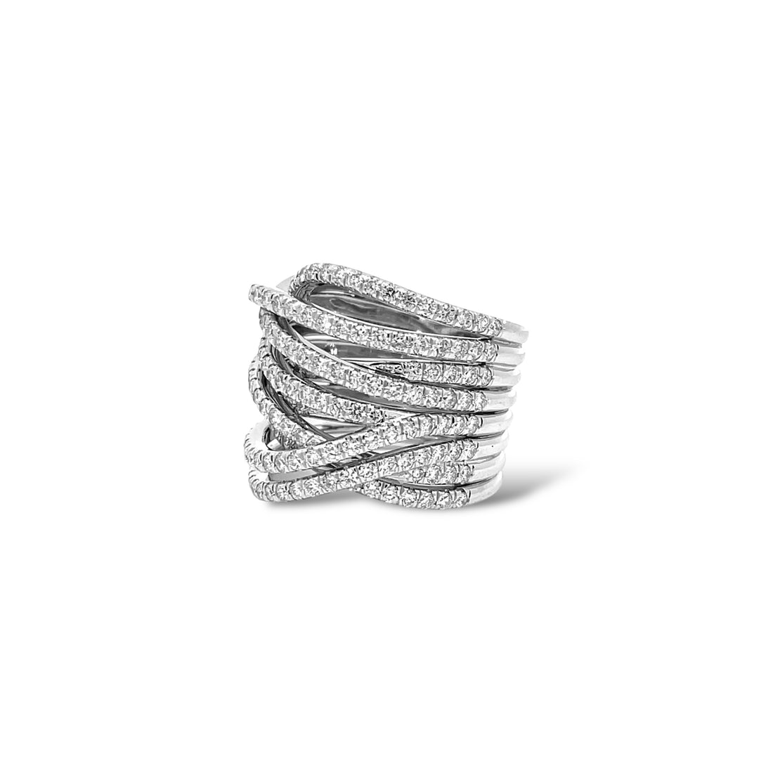Spiral Pave Diamond Ring