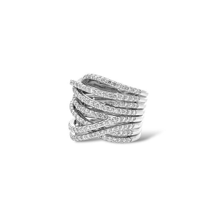 Spiral Pave Diamond Ring