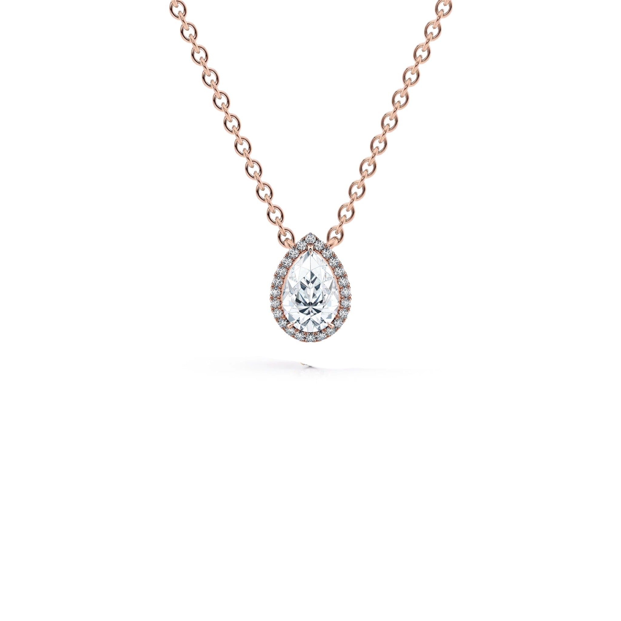 0.50 Carat Pear Shape Diamond Micropavé Pendant