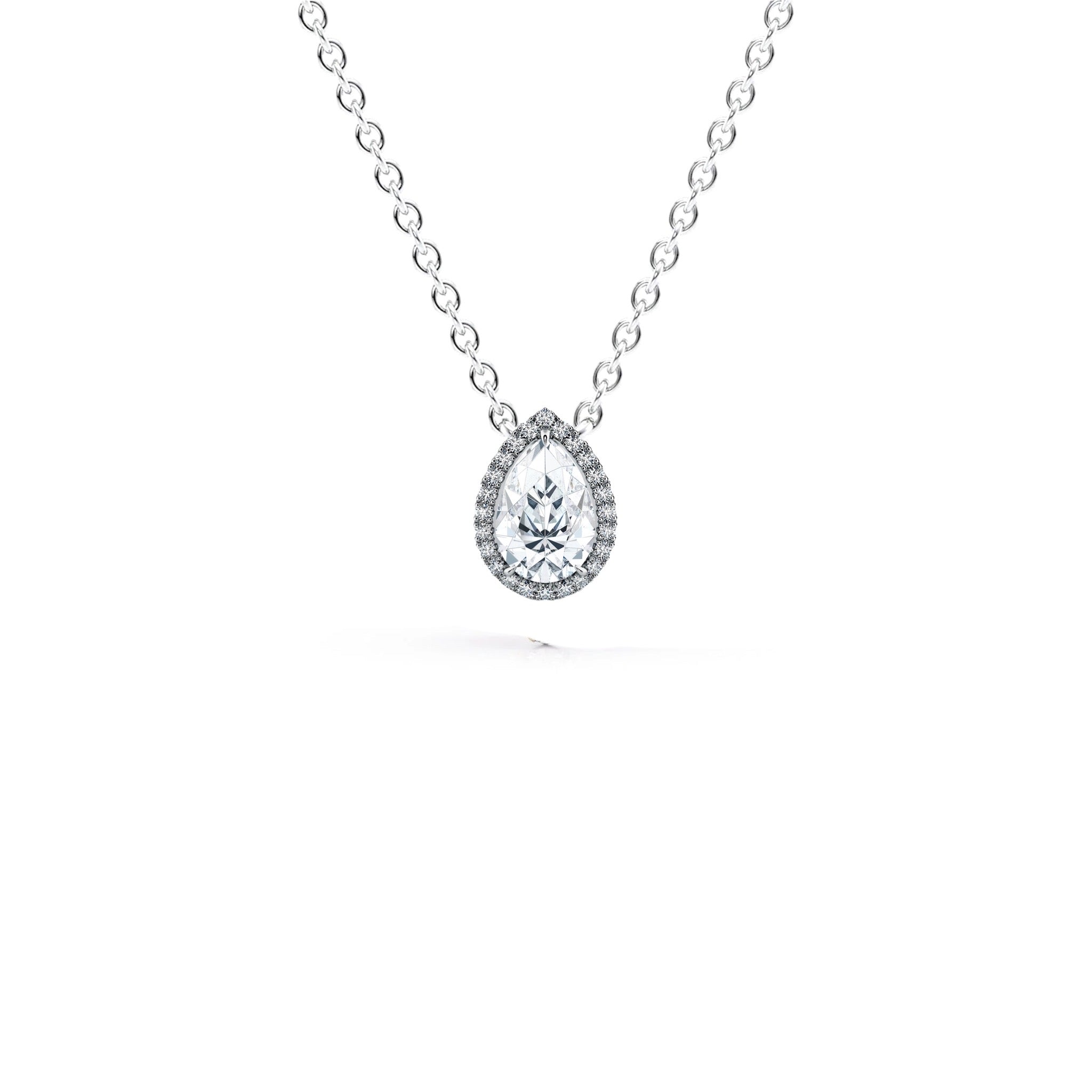 0.50 Carat Pear Shape Diamond Micropavé Pendant