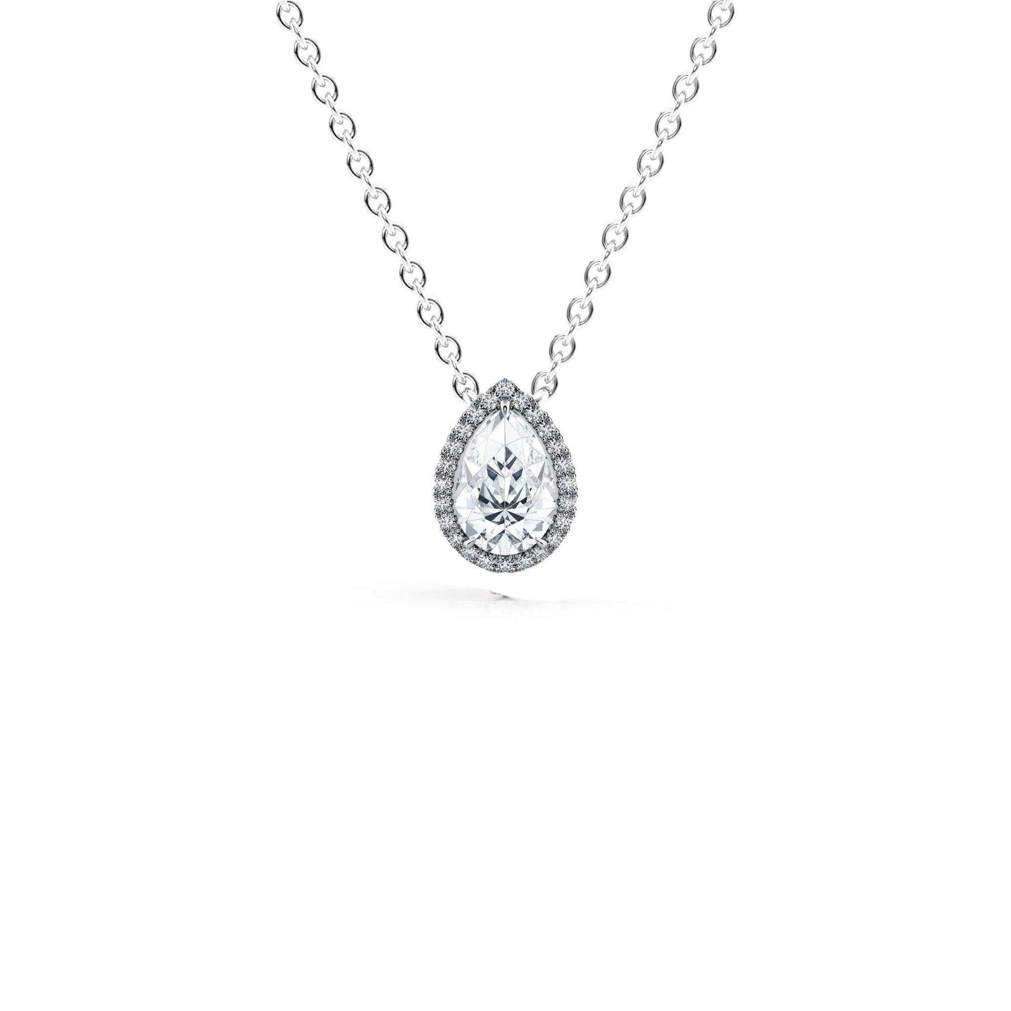 0.70 Carat Pear Shape Diamond Micropavé Pendant