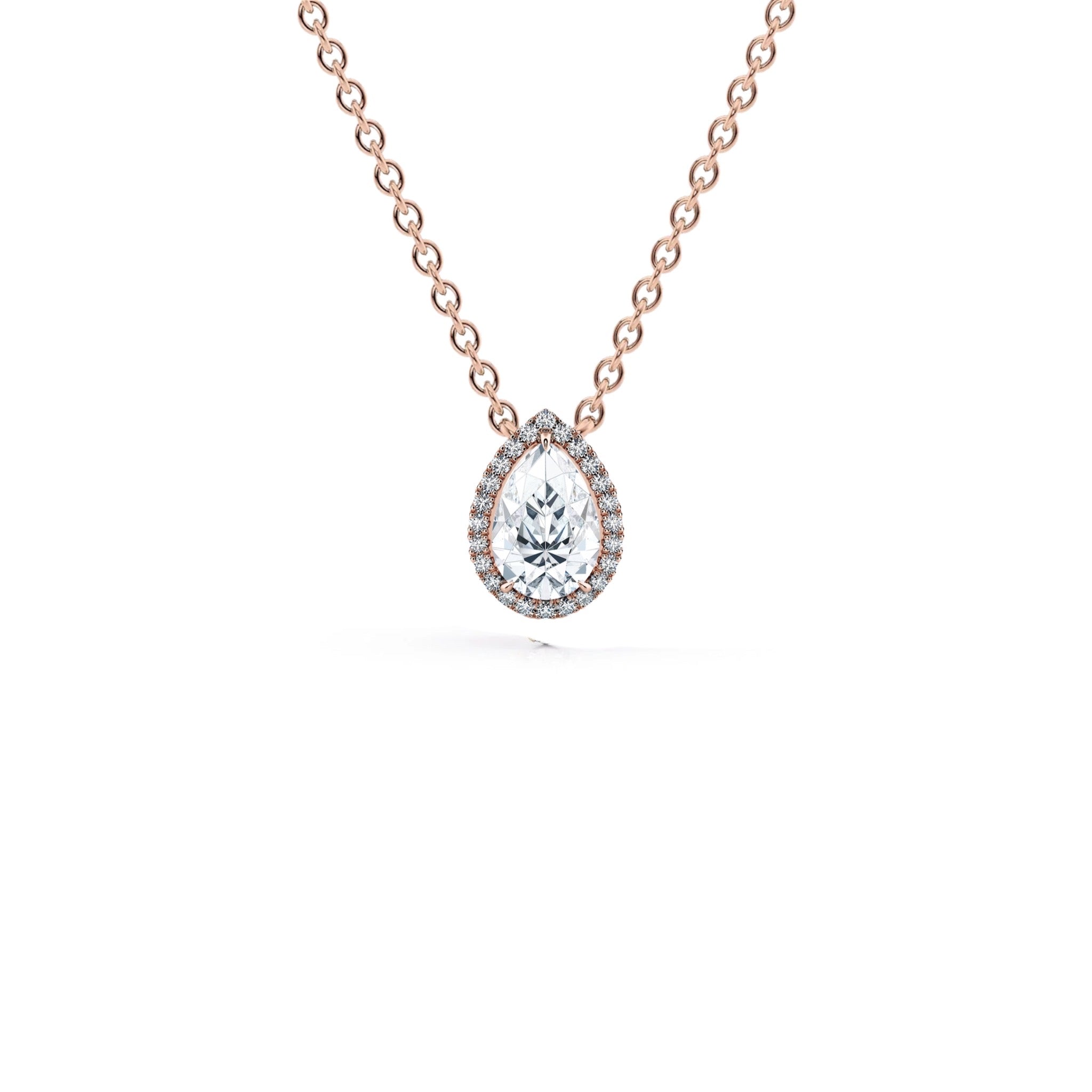 0.70 Carat Pear Shape Diamond Micropavé Pendant