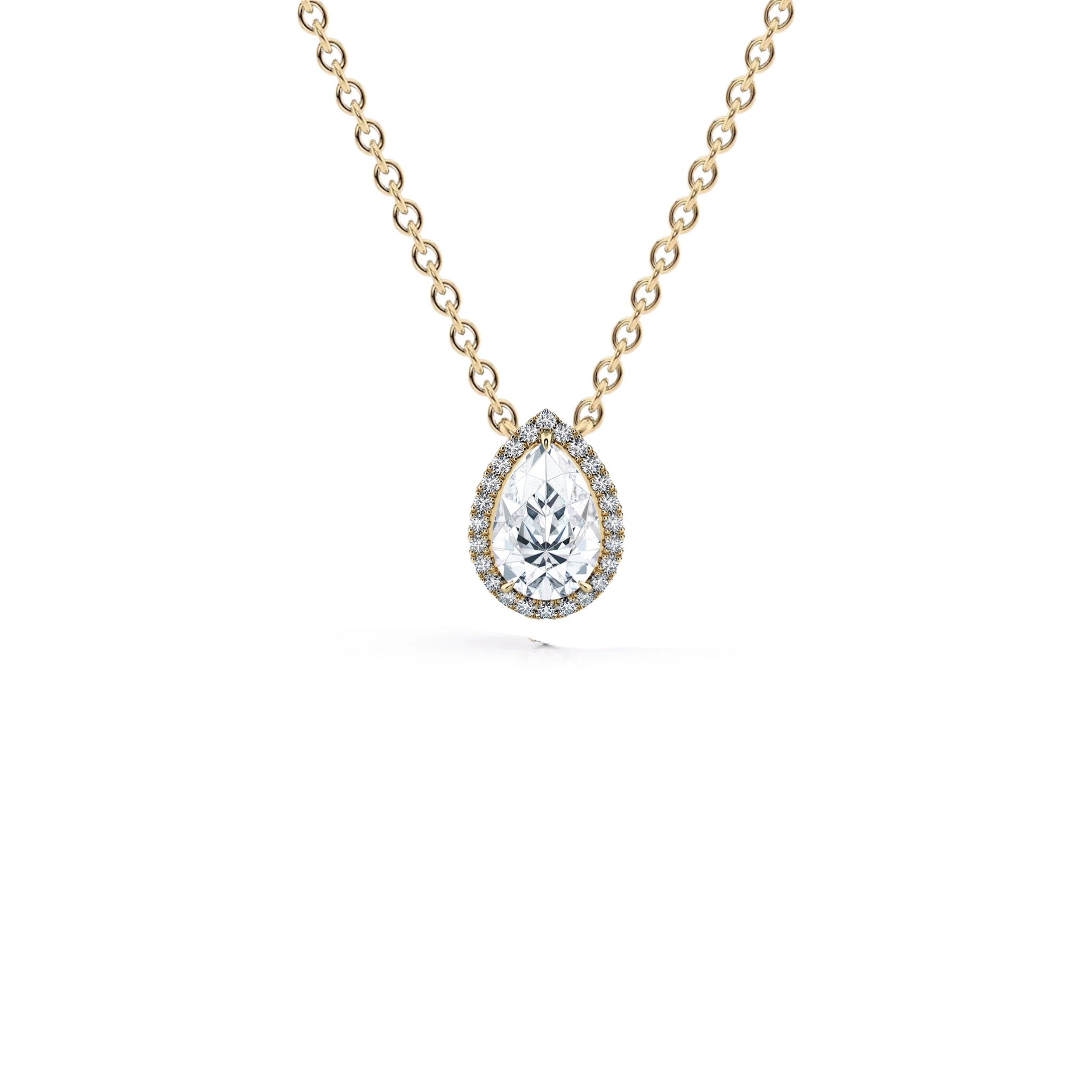 0.70 Carat Pear Shape Diamond Micropavé Pendant