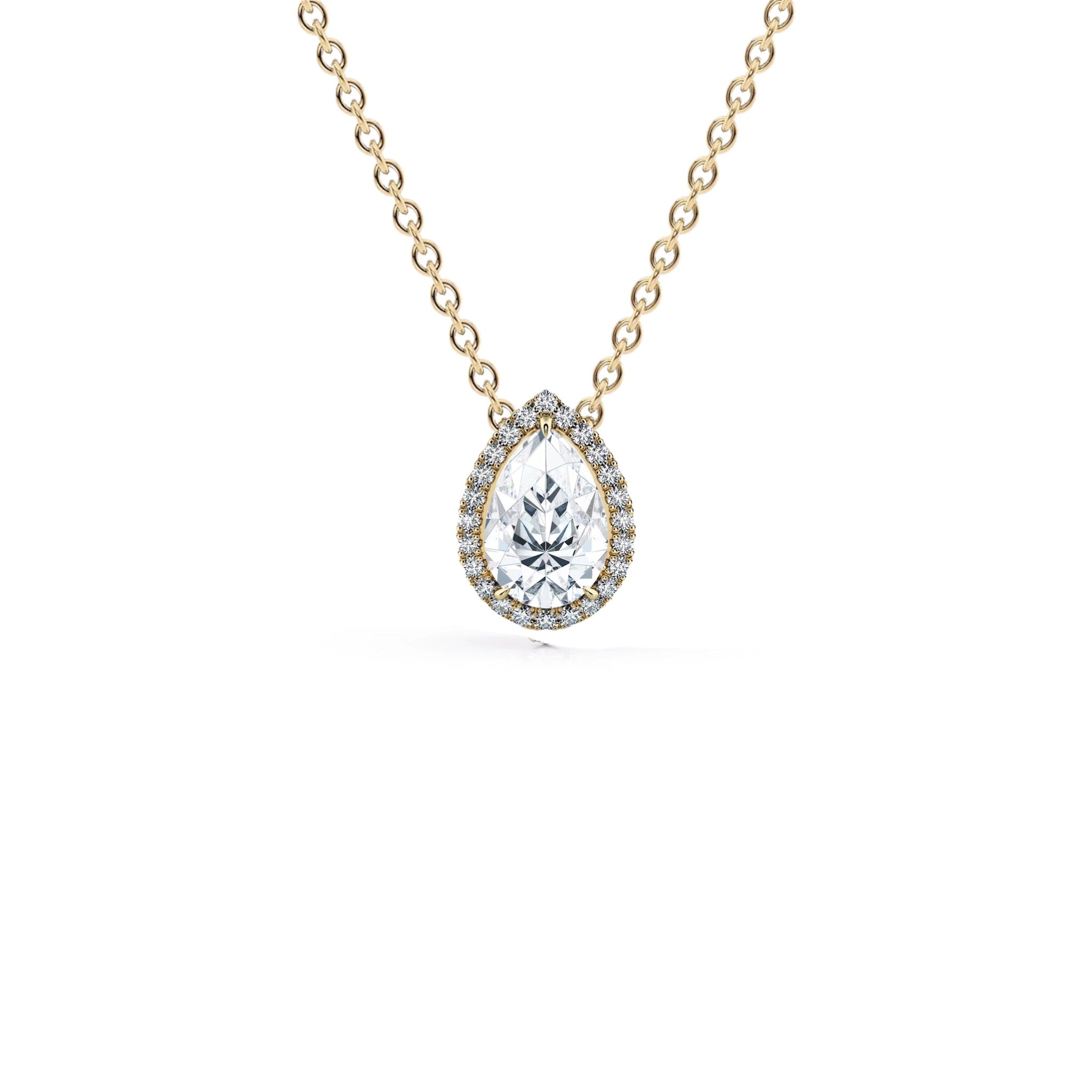 1.00 Carat Pear Shape Diamond Micropavé Pendant